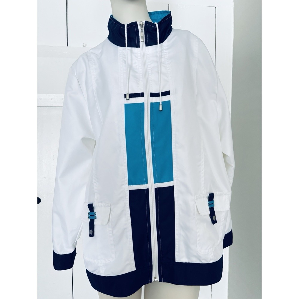 BonWorth Windbreaker Jacket Coat Retro Sporty Coastal Athleisure Vintage PetiteM